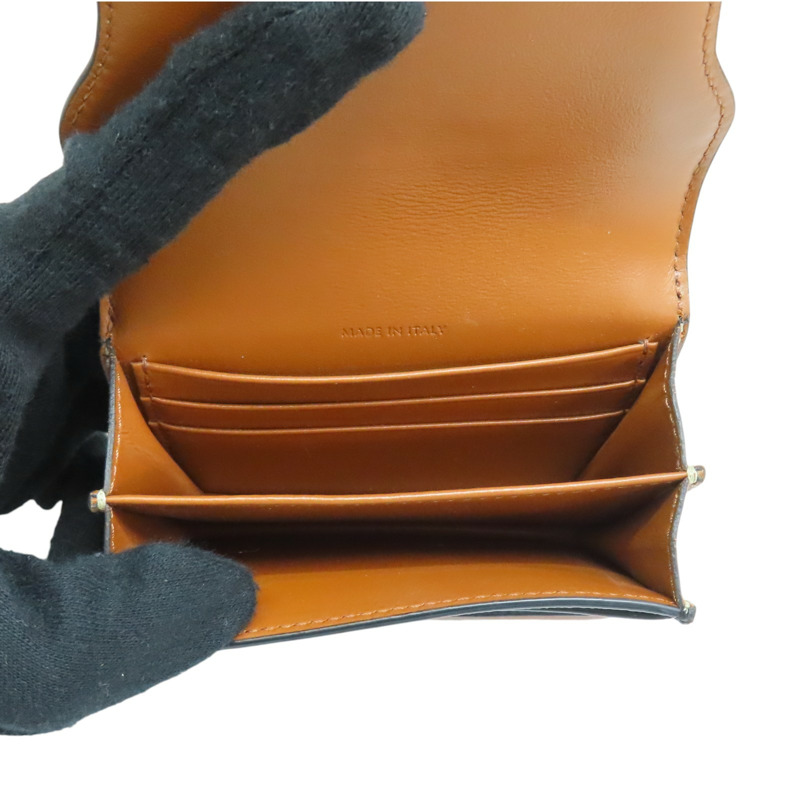 棕色 Triomphe 帆布 Origami 標誌印花 卡夾 名片夾【CELINE 賽琳】 10D902BZ9.04LU-4