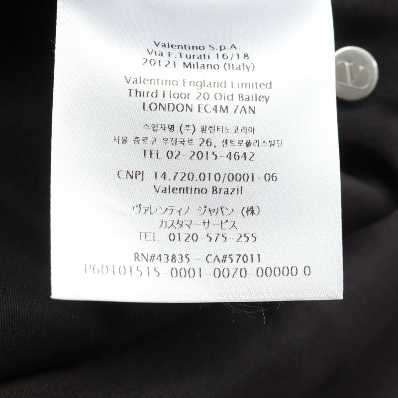 Valentino 黑色絲質短版夾克，二手女款 #48-5