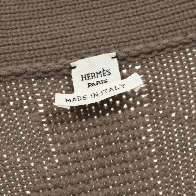 愛馬仕 H 標誌羊毛開襟衫，棕色，二手，女款 42 碼-2