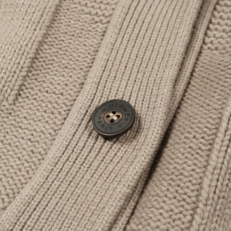 愛馬仕 H 標誌羊毛開襟衫，棕色，二手，女款 42 碼-4