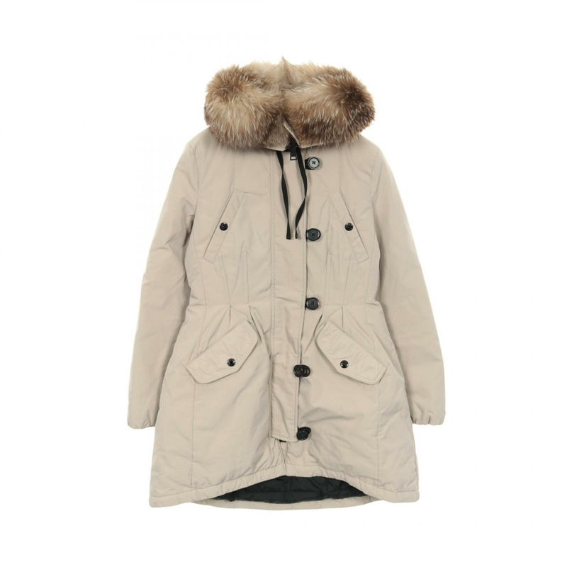 MONCLER AREDHEL 羽絨外套 聚酯/棉混紡 米色 二手 女款-0