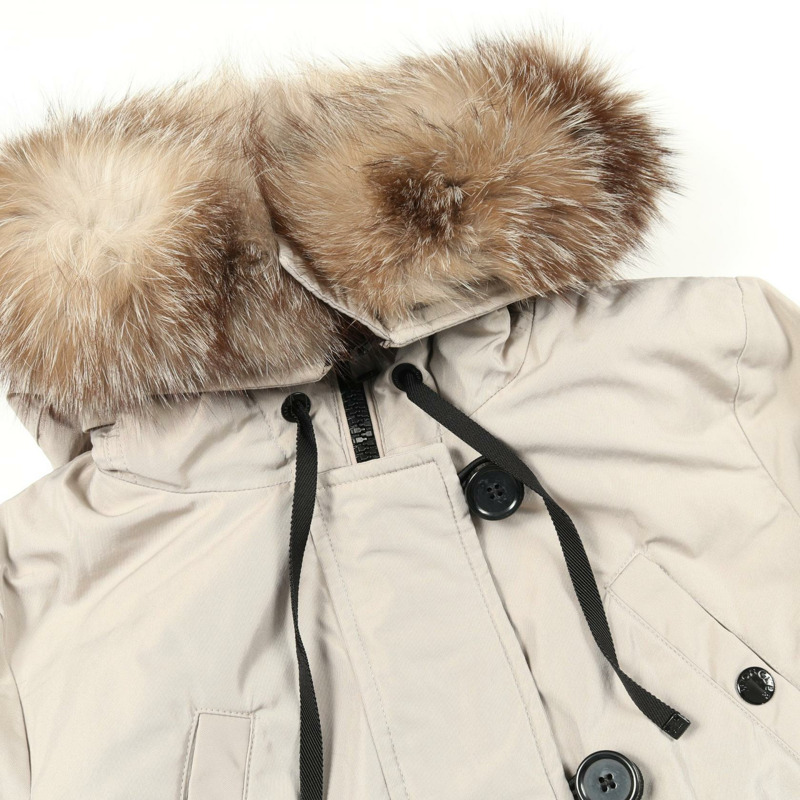 MONCLER AREDHEL 羽絨外套 聚酯/棉混紡 米色 二手 女款-11
