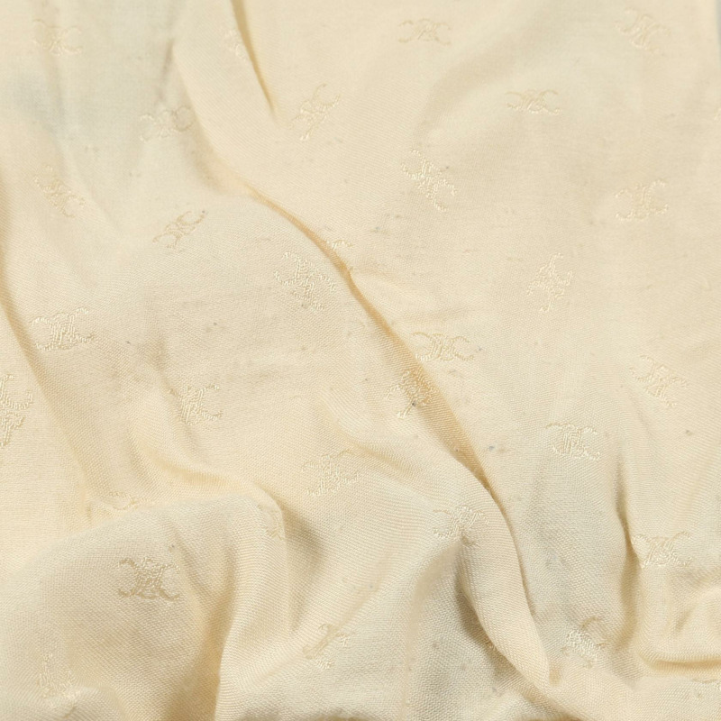 CELINE Triomphe 環保皮草拉鍊外套 2Y983389U 羊毛尼龍混紡 米色 黑色 二手 XS-4