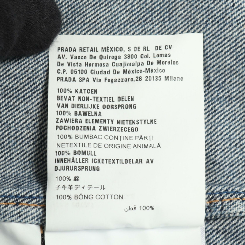 PRADA 三角標誌短袖襯衫 GEC067 牛仔藍 #L 二手男款-3