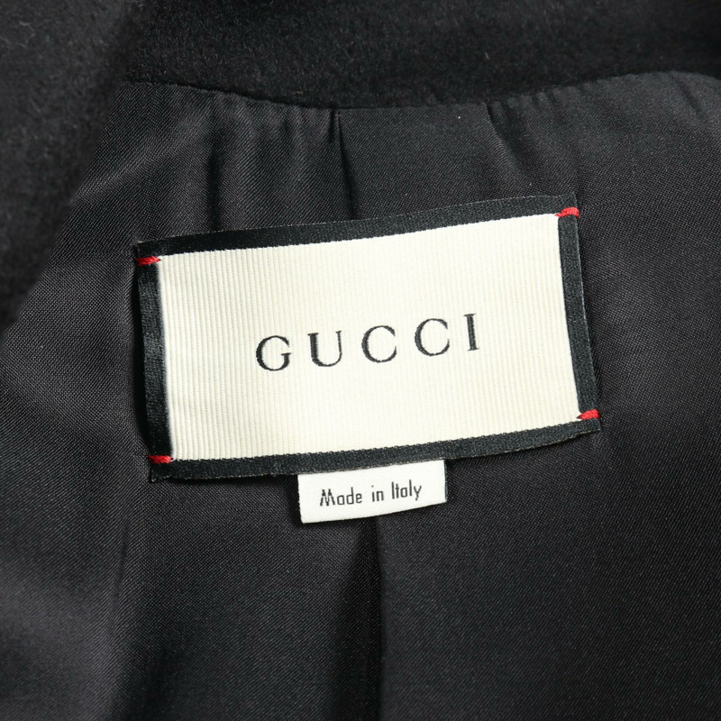 GUCCI 其他羊毛大衣 黑色 二手 女-2