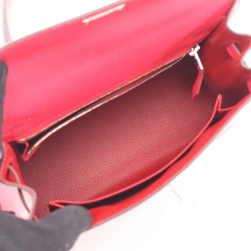 愛馬仕 Kelly 25 Verso 單肩手提包 U 型皮革 玫瑰紅/辣椒紅 SHW-2