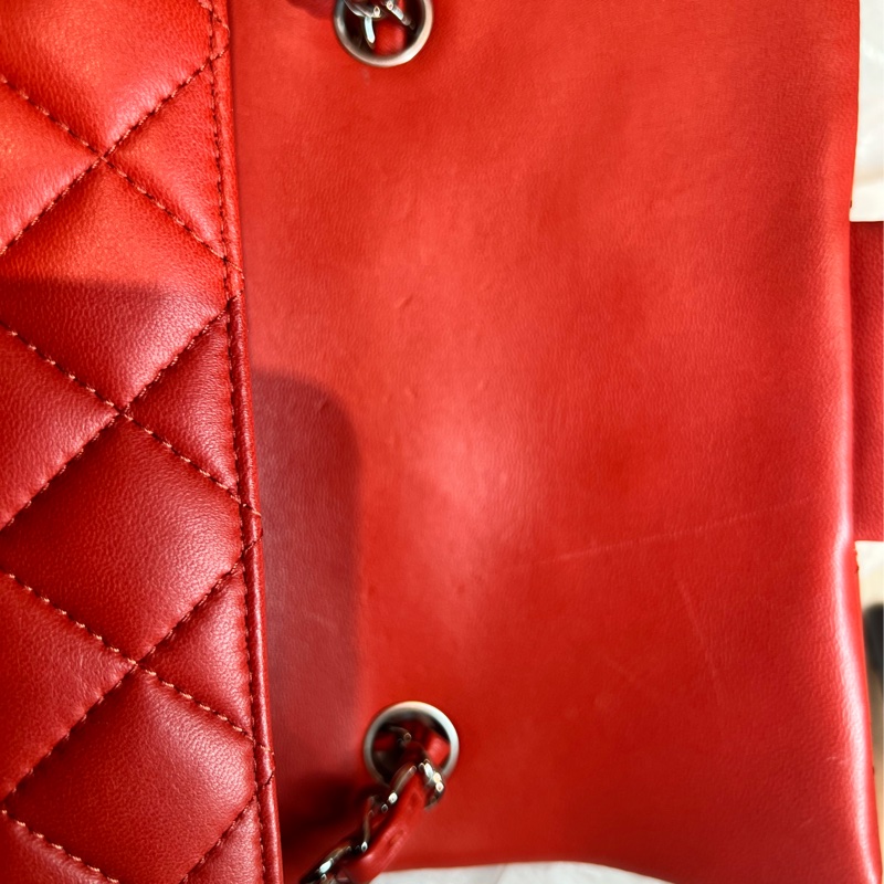 Chanel 經典 Mini Rectangular 20cm 亮橙紅銀鍊 (20系列/保卡雷標齊全/羊皮飽滿)-23