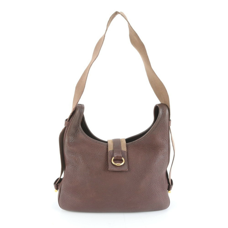 愛馬仕 Hermès Saco 皮革單肩包手提包 棕色 女士-0
