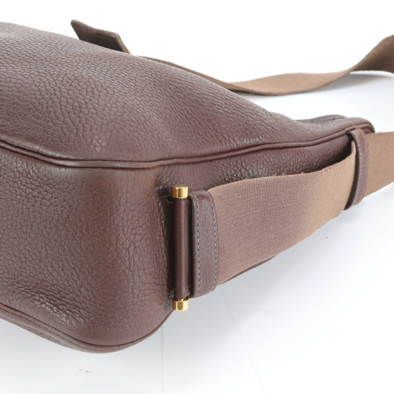 愛馬仕 Hermès Saco 皮革單肩包手提包 棕色 女士-3