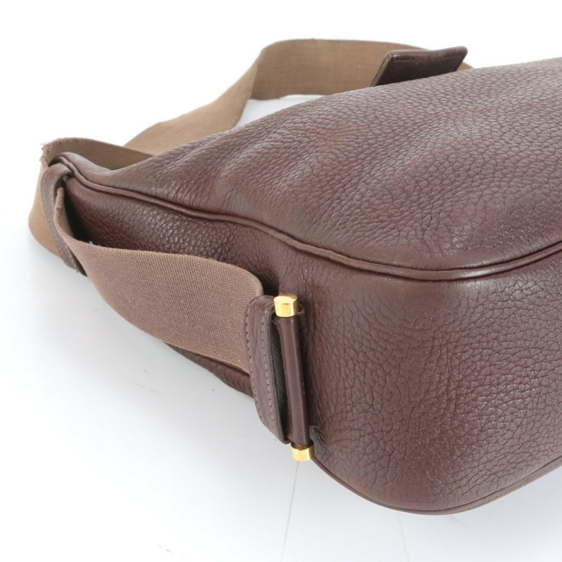 愛馬仕 Hermès Saco 皮革單肩包手提包 棕色 女士-5