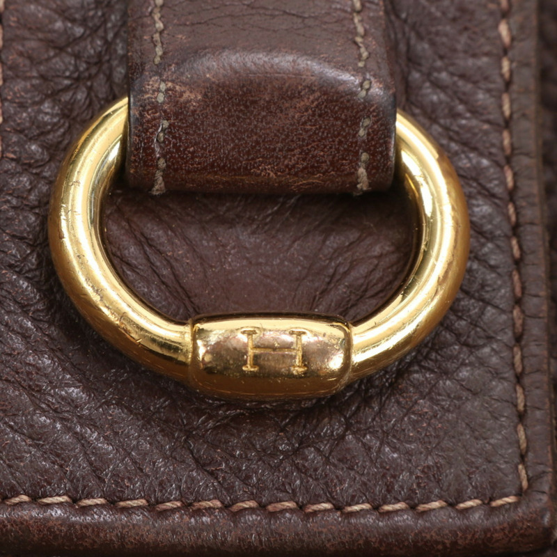 愛馬仕 Hermès Saco 皮革單肩包手提包 棕色 女士-7