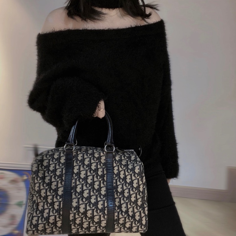 「JL精品代購」9新 Dior老花波士頓30 手提包-1
