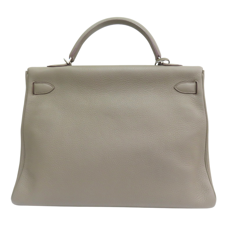 錫器灰 Togo牛皮 Kelly 40 凱莉包 手提包 口O刻 銀扣【HERMES 愛馬仕】-1