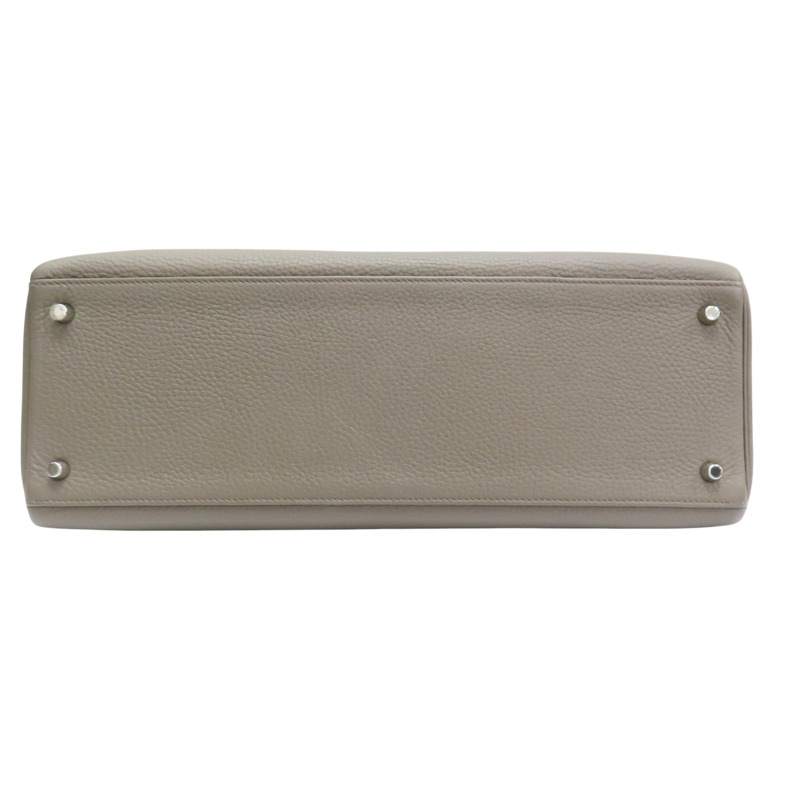 錫器灰 Togo牛皮 Kelly 40 凱莉包 手提包 口O刻 銀扣【HERMES 愛馬仕】-3