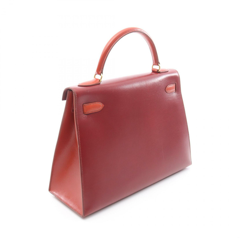 愛馬仕 Kelly 32 三色肩背包 Z 小牛皮 Brique Rouge H GHW 二手-1
