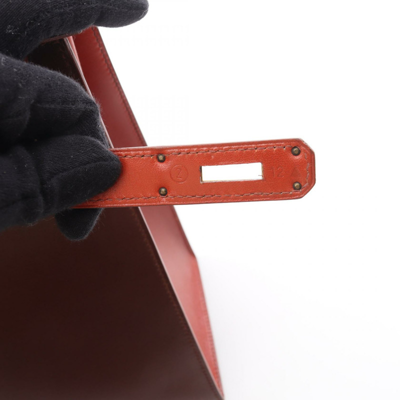 愛馬仕 Kelly 32 三色肩背包 Z 小牛皮 Brique Rouge H GHW 二手-4