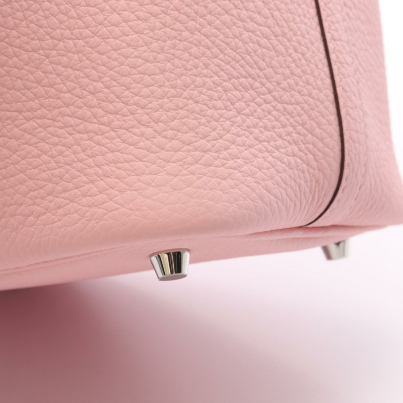 愛馬仕 Picotin Lock PM 手提包 K Clemence 皮革 粉紅色 SHW 玫瑰櫻花 二手-5