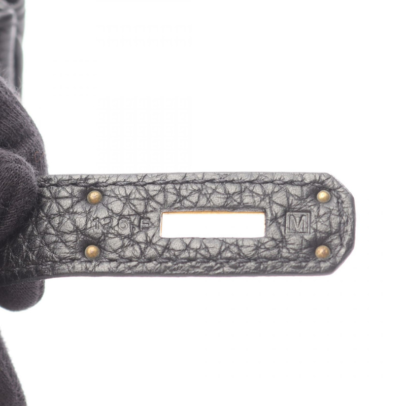 愛馬仕 Birkin 35 手提包 M 號 Togo 皮革 黑色 金色五金 二手 女士-4