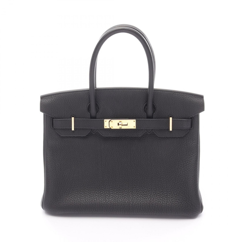 愛馬仕 Birkin 30 手提包 Z Togo 皮革 黑色 二手 女士 金色五金-0