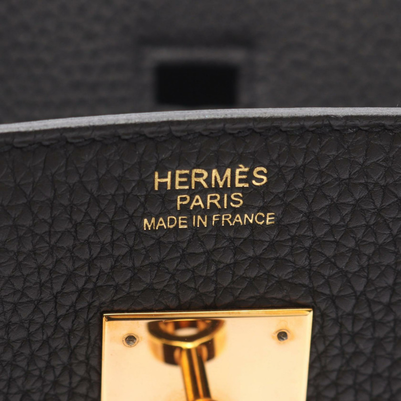 愛馬仕 Birkin 30 手提包 Z Togo 皮革 黑色 二手 女士 金色五金-3