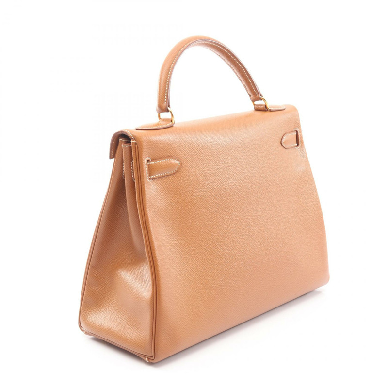 愛馬仕 Kelly 32 單肩手提包 Y 內縫 Courchevel 金色 二手 GHW-1