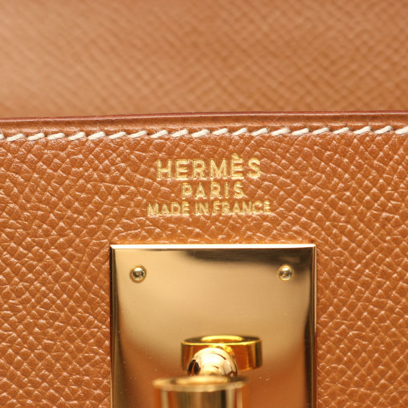 愛馬仕 Kelly 32 單肩手提包 Y 內縫 Courchevel 金色 二手 GHW-3