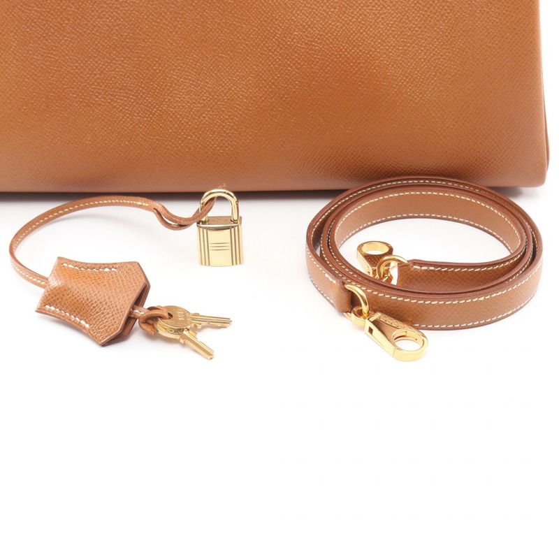 愛馬仕 Kelly 32 單肩手提包 Y 內縫 Courchevel 金色 二手 GHW-5