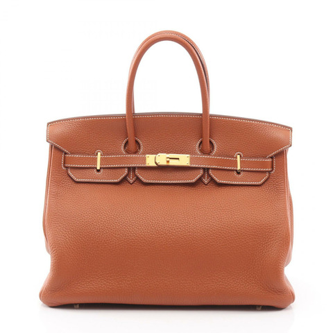 HERMES Birkin 35 手提包 I Taurillon Clemence Etrusque 二手 GHW