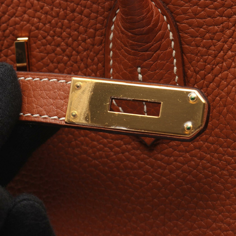HERMES Birkin 35 手提包 I Taurillon Clemence Etrusque 二手 GHW-8