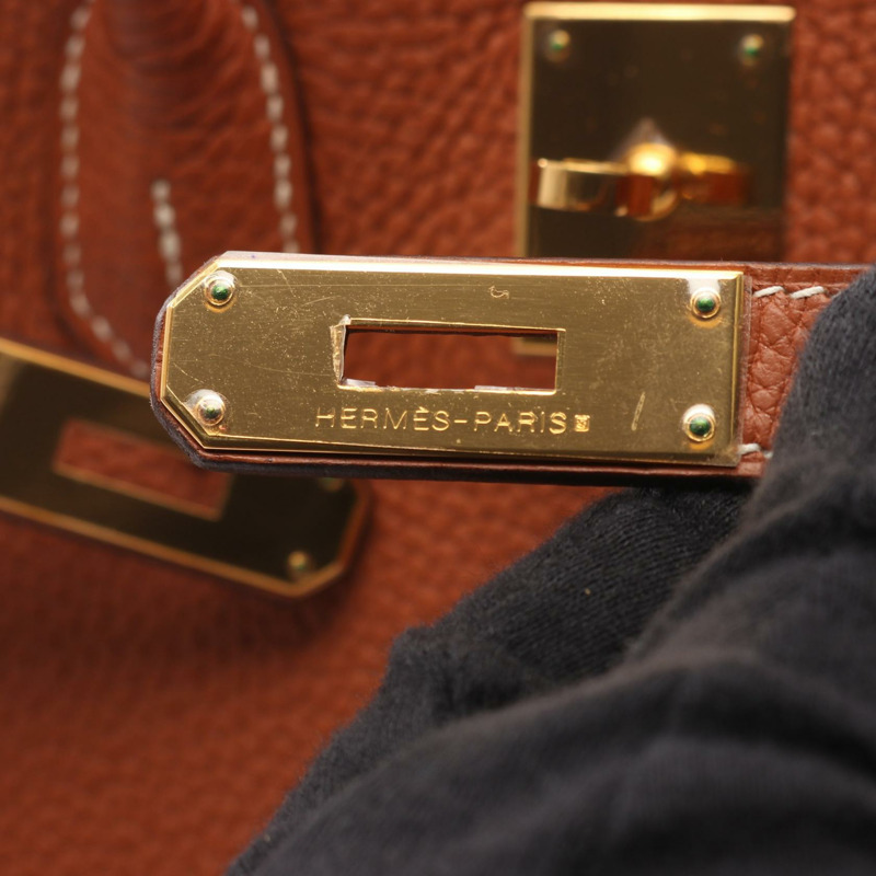 HERMES Birkin 35 手提包 I Taurillon Clemence Etrusque 二手 GHW-9