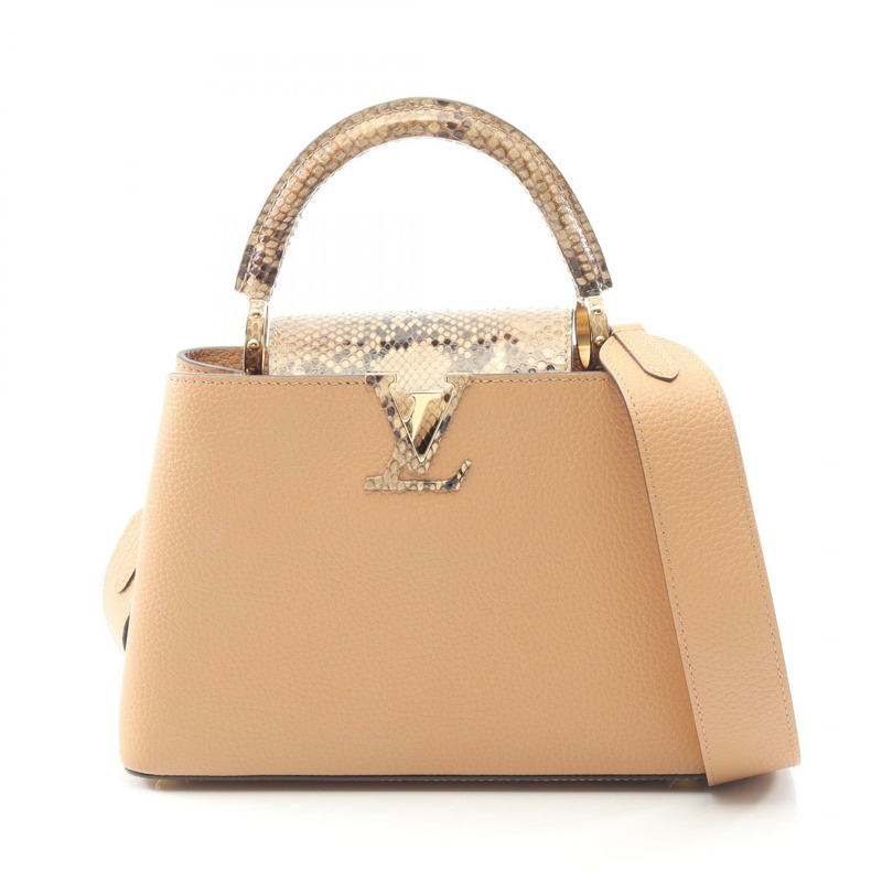 路易威登 CapucineBB 手提包 N80741 棕色異國皮革女士二手包-0