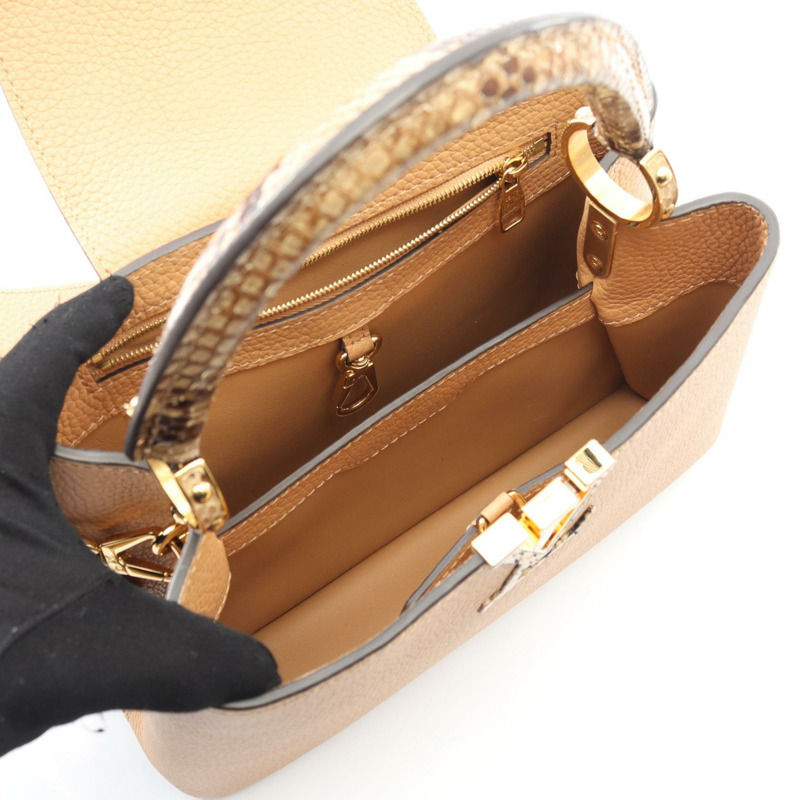 路易威登 CapucineBB 手提包 N80741 棕色異國皮革女士二手包-2