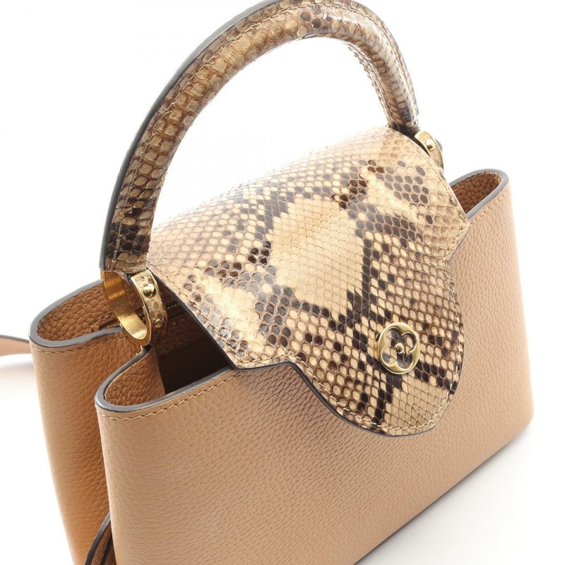 路易威登 CapucineBB 手提包 N80741 棕色異國皮革女士二手包-5