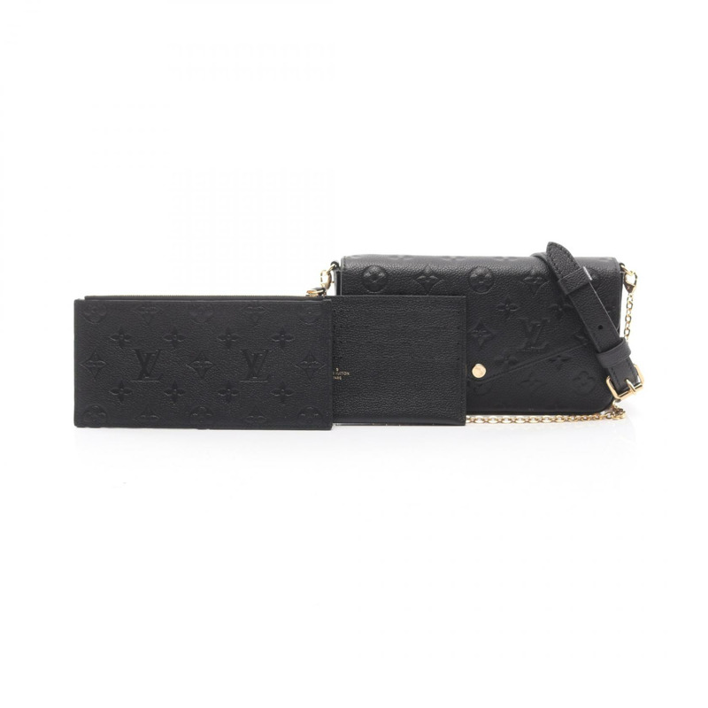 路易威登 Pochette Felice 鏈條單肩斜背包 M82477 黑色皮革-4