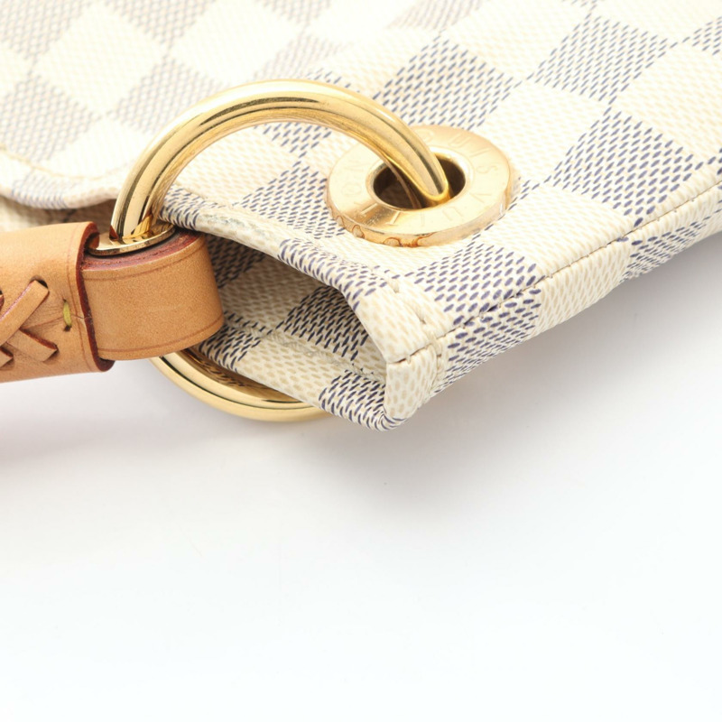 路易威登 Artsy MM 單肩包 N41174 Damier Azur 皮革 白色 二手 女士-8
