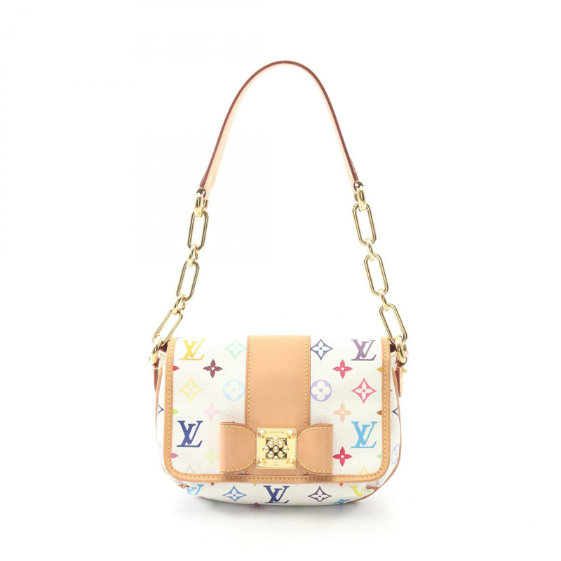 路易威登 Patty 鏈條肩背包 M40305 Monogram Multicolore 白色皮革-0