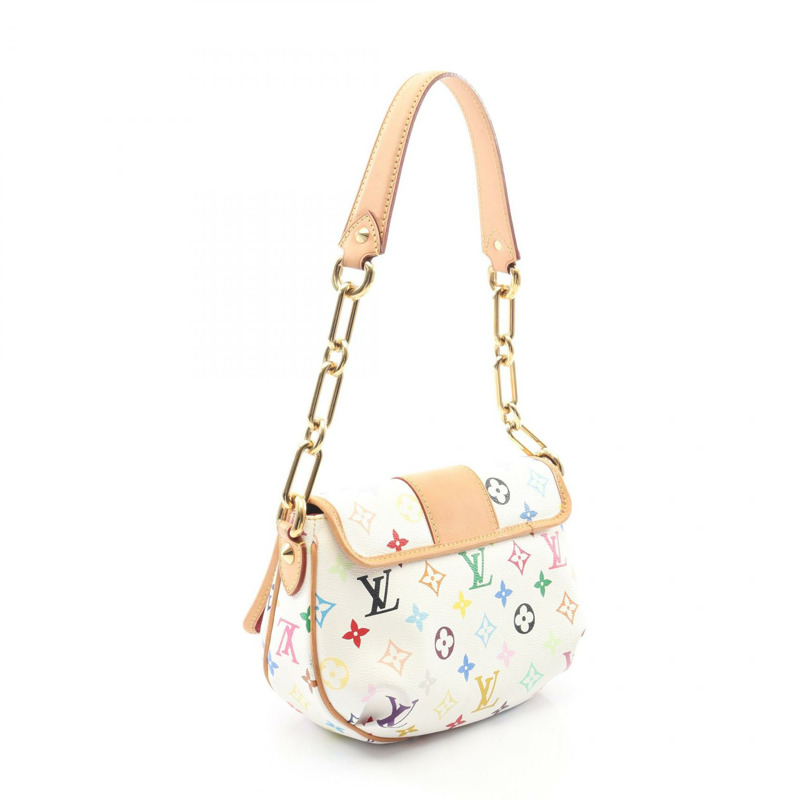 路易威登 Patty 鏈條肩背包 M40305 Monogram Multicolore 白色皮革-1