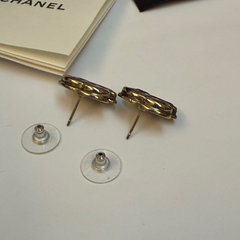 Chanel 紅琺瑯耳環-10