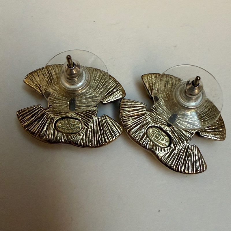 Chanel 紅琺瑯耳環-9