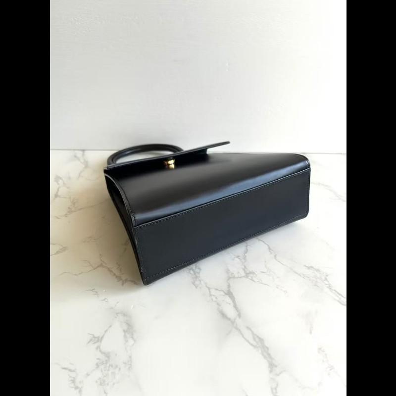 【LA LUNE】絕版中古包 Celine 雙星球黑色凱莉包 手提包 古董包 二手包 古著-6