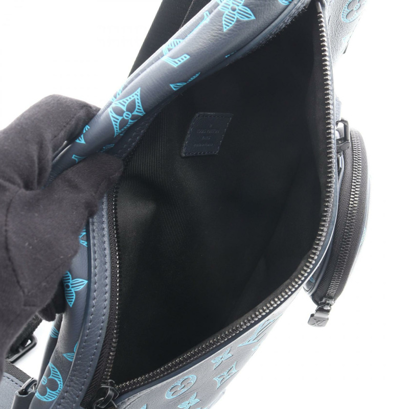 路易威登 Duo Sling 腰包 M46562 Monogram Shadow 灰色皮革-2