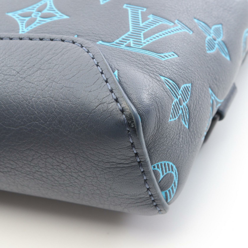 路易威登 Duo Sling 腰包 M46562 Monogram Shadow 灰色皮革-5