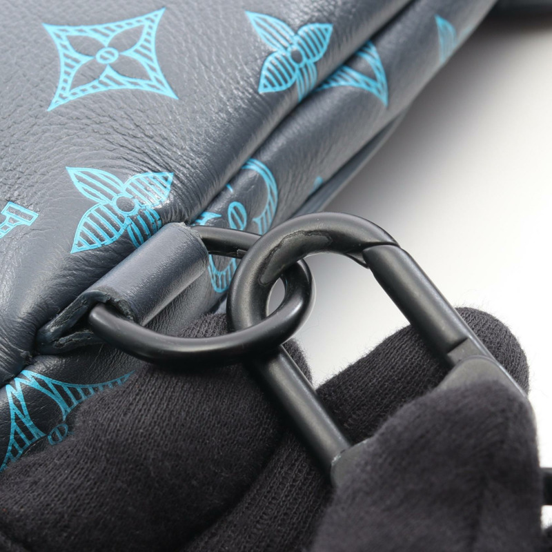 路易威登 Duo Sling 腰包 M46562 Monogram Shadow 灰色皮革-6