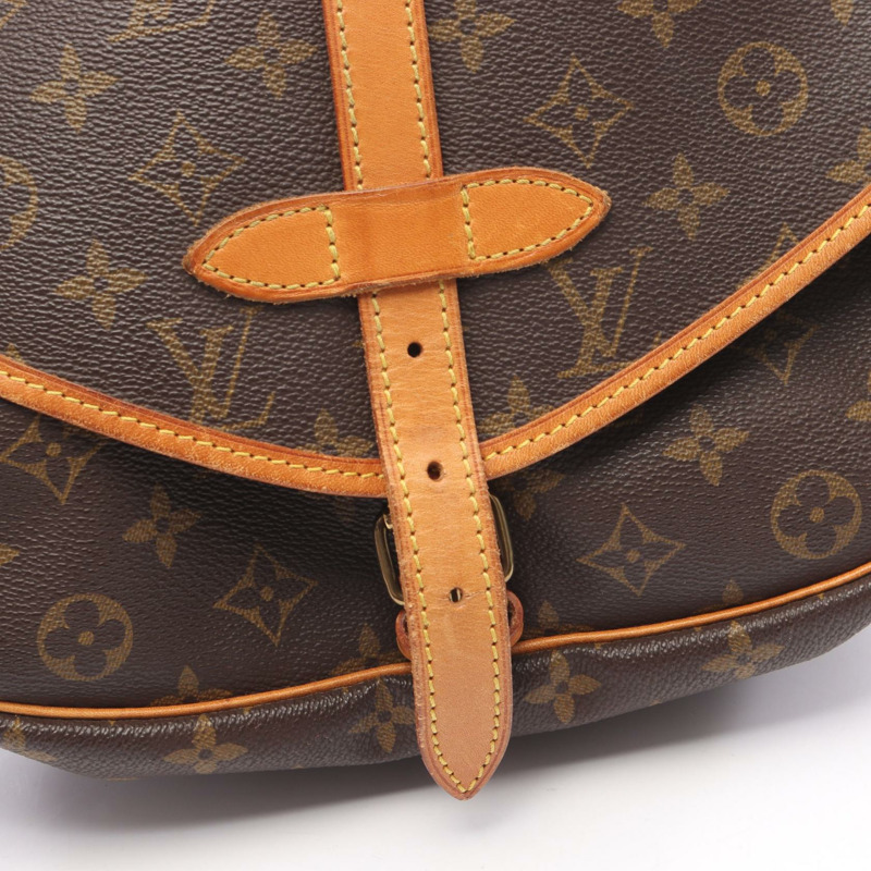 路易威登 Saumur 30 肩斜背包 M42256 Monogram 棕色皮革-10