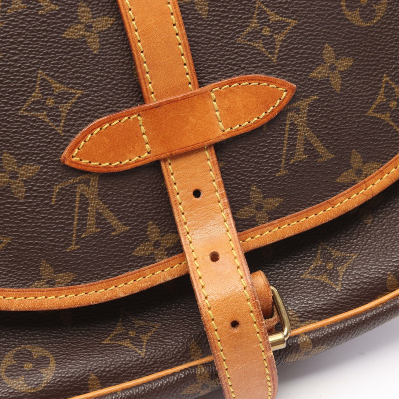 路易威登 Saumur 30 肩斜背包 M42256 Monogram 棕色皮革-11