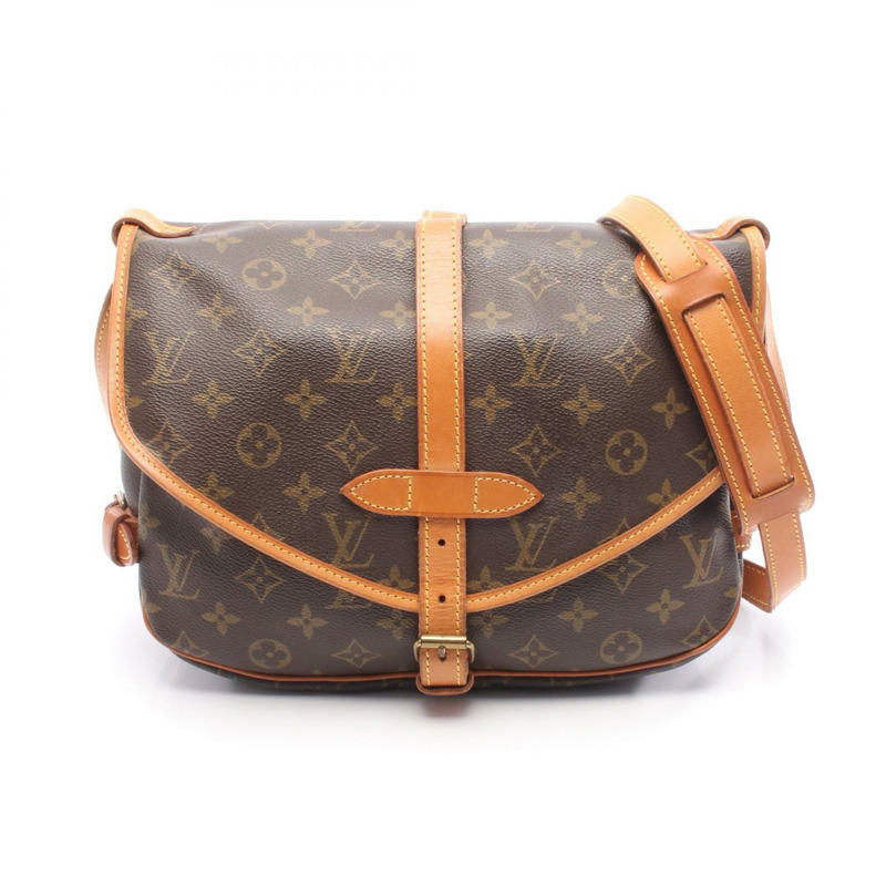 路易威登 Saumur 30 肩挎包 M42256 Monogram 皮革 棕色 LV-0