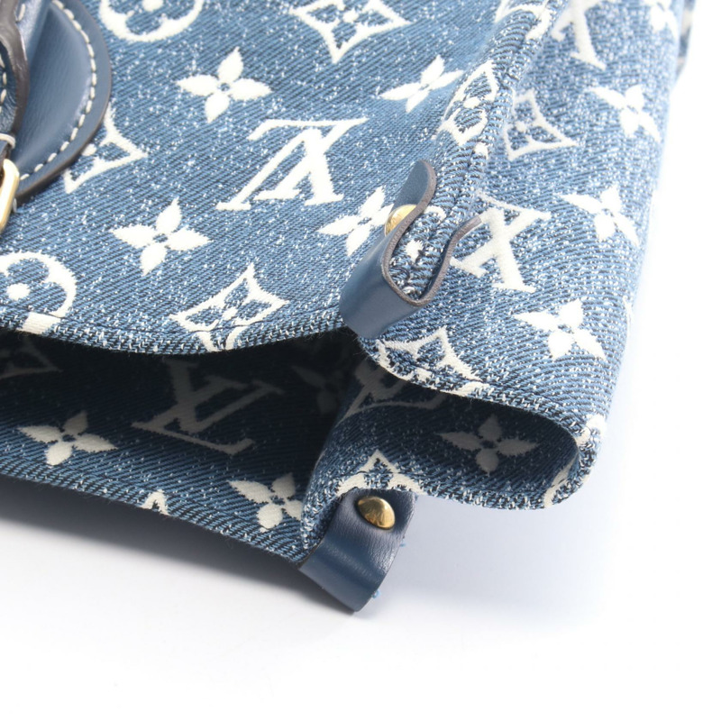 路易威登 On the Go MM 兩用肩背手提包 M59608 Monogram 提花牛仔布-4