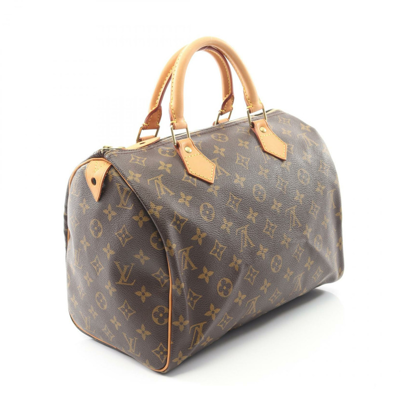路易威登 Speedy 30 旅行手提包 M41526 Monogram 皮革 棕色 二手 女士-1