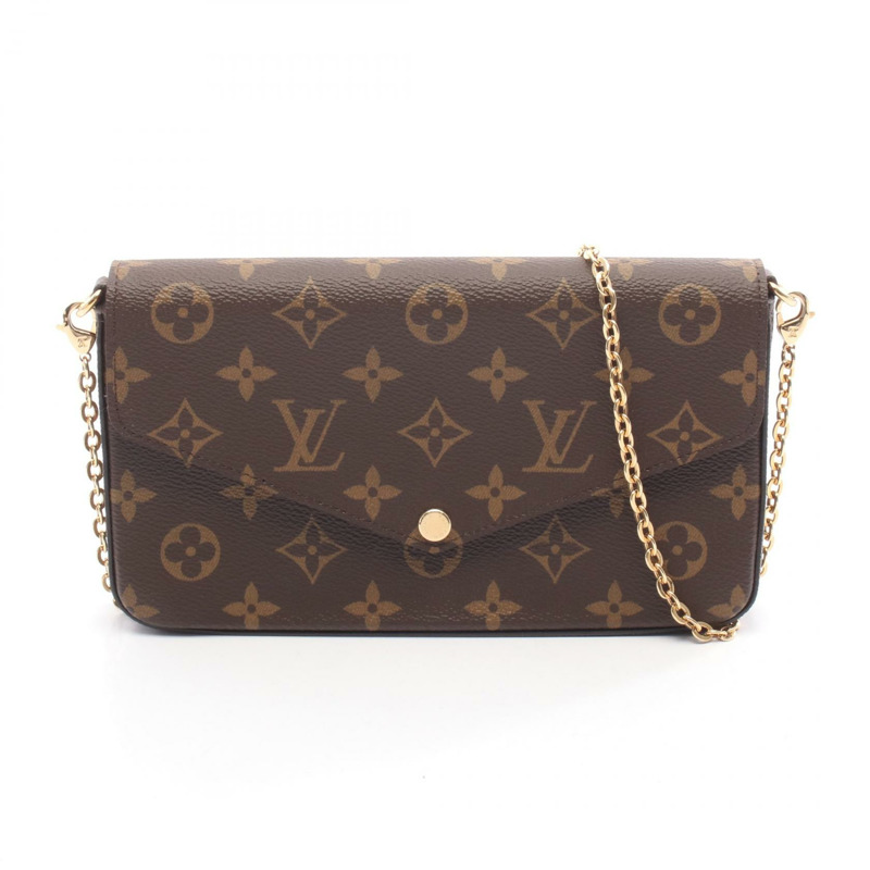路易威登 Pochette Felicie 鏈條肩包 M81896 Monogram 棕色-0