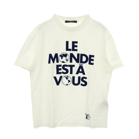 路易威登圖案T卹 #XS RM251M NPG HSY83W 純棉 白色 海軍藍 二手 男款